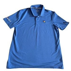 Adidas Blue Golf Performance Wear Polo with NBC Golf Logo, Size L